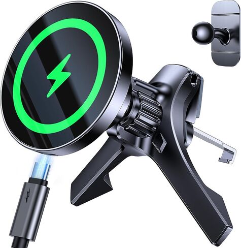 for MagSafe Car Mount Charger【2025 Ultra Magnet】 15W Wireless Car Phone Holder Charger【Hands Free】 Magnetic Phone Holders for Your Car Vent for iPhone 16 15 14 13 12 Pro Max-Black in Kuwait