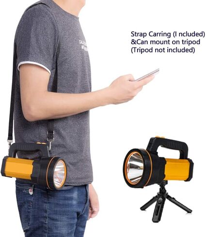 Powerful Led Flashlight High Lumens USB C Rechargeable, Super Bright Strong Metal Handheld Spotlight High Powered Long Range 800yd/Side Lantern/Long Lasting/Strap, for Home Outdoor in Kuwait