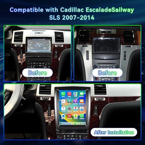 راديو ستيريو للسيارة 4+64G Android 15 متوافق مع Cadillac Escalade/Sailway SLS 2007-2014، شاشة لمس 9.7 بوصة تدعم CarPlay Android Auto اللاسلكي، بلوتوث/FM/GPS/WiFi/SWC/كاميرا احتياطية in Kuwait