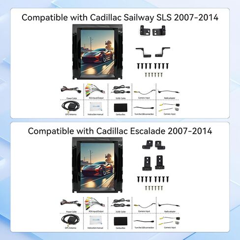راديو ستيريو للسيارة 4+64G Android 15 متوافق مع Cadillac Escalade/Sailway SLS 2007-2014، شاشة لمس 9.7 بوصة تدعم CarPlay Android Auto اللاسلكي، بلوتوث/FM/GPS/WiFi/SWC/كاميرا احتياطية in Kuwait