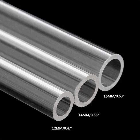 OD 12mm 14mm 16mm Transparent Acrylic Tube PMMA Tubes for PC Water Cooling 50cm in Kuwait