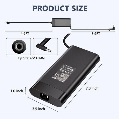 280W for HP Laptop Charger 4.5x3.0MM Tip Fit for HP Omen 16 17 ZbookLaptop in Saudi Arabia