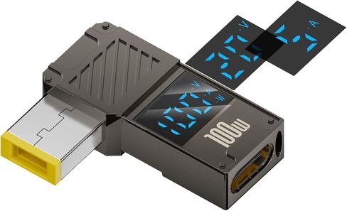 USB C to Thinkpad Charger Adapter -Female Type C to DC Slim Tip Yellow Plug Converter PD Charging Power Connector w/LED Display for IdeaPad B50 Edge Flex Helix Yoga 11 E560 T450 T460 G50 Lenovo Laptop in Saudi Arabia