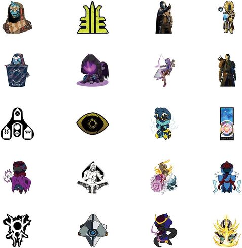 63pcs Destiny 2 Sticker, Cute Cartoon Vinyl Waterproof Stickers for Water Bottle,Skateboard,Laptop,Phone,Journaling,Scrapbooking Decals for Party Supply Decor in Saudi Arabia