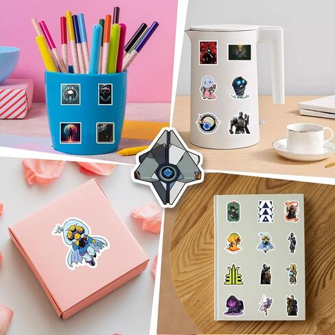 63pcs Destiny 2 Sticker, Cute Cartoon Vinyl Waterproof Stickers for Water Bottle,Skateboard,Laptop,Phone,Journaling,Scrapbooking Decals for Party Supply Decor in Saudi Arabia
