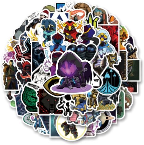 63pcs Destiny 2 Sticker, Cute Cartoon Vinyl Waterproof Stickers for Water Bottle,Skateboard,Laptop,Phone,Journaling,Scrapbooking Decals for Party Supply Decor in Saudi Arabia