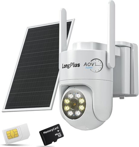 LongPlus 4G LTE Cellular Solar Security Camera, No WiFi AOV 24/7 Recording in Saudi Arabia