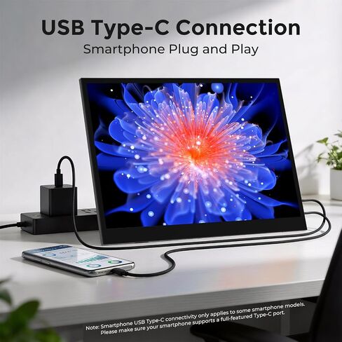 17.5" Portable Touchscreen Monitor, 1920×1200 IPS 16:10 Display, USB-C & HDMI Plug-and-Play, Built-in Dual Speakers, Ultra-Slim Travel Monitor for Laptop, PC, Smartphone & Game Consoles in Kuwait