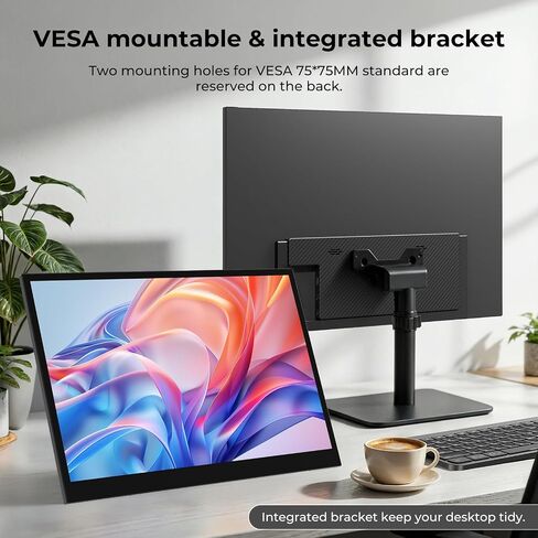 17.5" Portable Touchscreen Monitor, 1920×1200 IPS 16:10 Display, USB-C & HDMI Plug-and-Play, Built-in Dual Speakers, Ultra-Slim Travel Monitor for Laptop, PC, Smartphone & Game Consoles in Kuwait