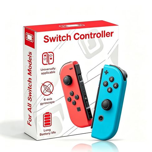 FAHJYXOM Switch Controller replacement Compatible With Switch/Lite/OLED, with Dual Vibration/Motion/Wake-up/Screenshot (Red&Blue) in Saudi Arabia