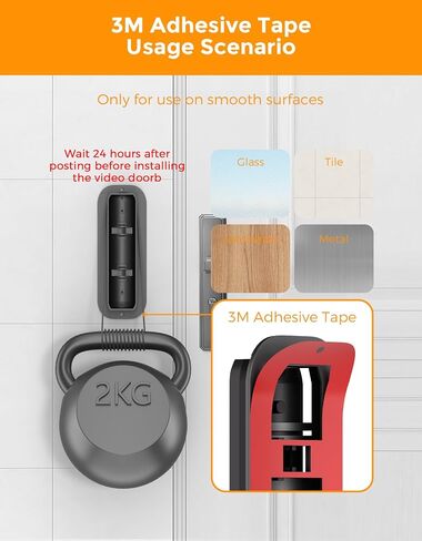 35° Adjustable Doorbell Angle Mount for Ring Wired Doorbell 2K, 2K Plus & 4K Pro, Battery Doorbell 2K Plus & 4K Pro, Blink Video Doorbell 1st/2nd Gen, Left/Right Adjustable Doorbell Mounting Bracket in Saudi Arabia