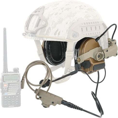 HEARFALCOM Tactical Headset Tactical Helmet ARC Rail Adapter Non-Military Edition Noise Canceling Pickup Shooting Headset with V2 u94 ptt for Hunting Airsoft (CB) in Saudi Arabia