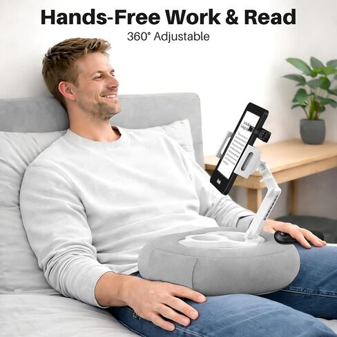 Kindle Pillow Stand with Wireless Page Turner, Kindle Holder for Bed with Storage Tray, Adjustable Tablet Pillow Stand for Hands-Free Reading, Fits Kindle & Tablets 4.7–11", Reading Accessories Gift in Saudi Arabia