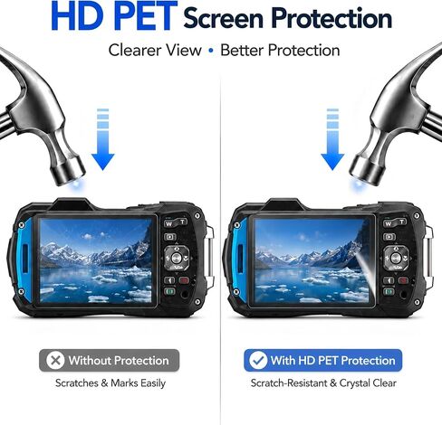 Digital Camera Screen Protector for Ricoh WG-90/80/70/60/50/40/40W, 2 Pack in Kuwait
