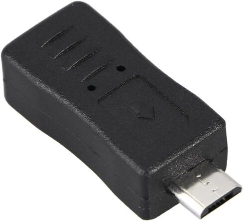 HOMSFOU Micro USB Male to Mini USB Female Adapter Converter, Black in Saudi Arabia