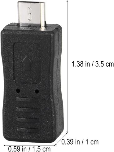HOMSFOU Micro USB Male to Mini USB Female Adapter Converter, Black in Saudi Arabia