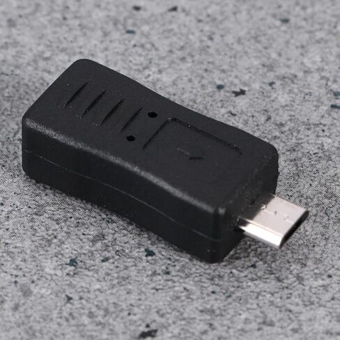 HOMSFOU Micro USB Male to Mini USB Female Adapter Converter, Black in Saudi Arabia