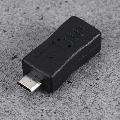 HOMSFOU Micro USB Male to Mini USB Female Adapter Converter, Black in Saudi Arabia