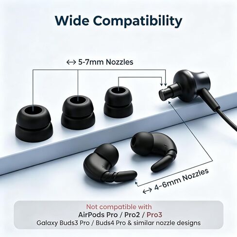 Double Flange Ear Tips & Anti-Slip Ear Hooks, Universal Replacement Kit in Saudi Arabia