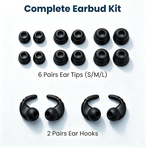 Double Flange Ear Tips & Anti-Slip Ear Hooks, Universal Replacement Kit in Saudi Arabia