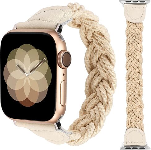 Minyee Compatible with Apple Watch Band Braided 38/40/41/42/44/45/46/49mm Women, Solo Loop Stretchy Designer Slim Elastic Woven Cute Bracelet Strap for iWatch Series 10 9 Ultra SE 8 7 6 5 4 3 2 1 in Saudi Arabia