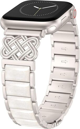 TOYOUTHS Celtic Knot Metal Strap Compatible with Apple Watch Band Women 38/40/41/42/44/45/46/49mm Dressy Stainless Steel Resin Chain Link Bracelet for iWatch Series 11 10 9 8 7 6 5 4 Ultra SE 3 2 1 in Kuwait