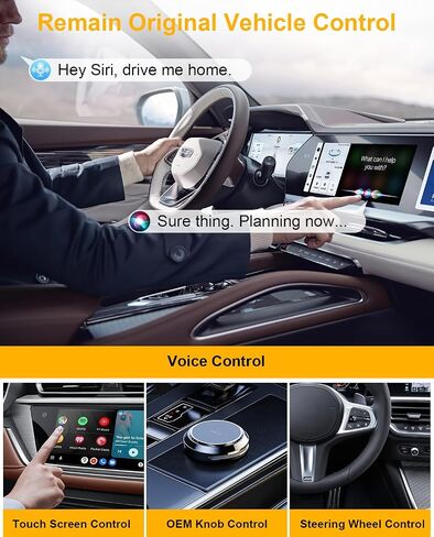 AI Box Magic Video Box, 4-in-1 Wireless CarPlay & Android Auto Adapter with Netflix YouTube TF Card Slot Convert Wired to Wireless, Dual WiFi, USB-A/USB-C Plug & Play Dongle for OEM Wired CarPlay Cars in Saudi Arabia