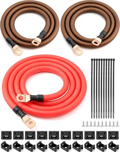 Big 3 Upgrade Kit 1/0 Gauge Wire,Pre-Crimped Lug Terminals for Car Audio in Saudi Arabia
