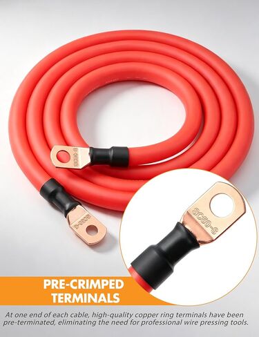 Big 3 Upgrade Kit 1/0 Gauge Wire,Pre-Crimped Lug Terminals for Car Audio in Saudi Arabia