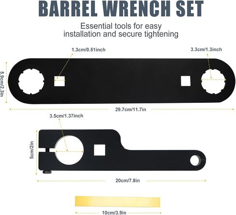 BTEVGO Barrel Wrench Set, Notched & Smooth with Brass Shim in Kuwait