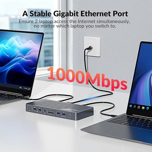 AV Access USB C KVM Switch Docking Station Dual Monitor 2 Laptops in Saudi Arabia