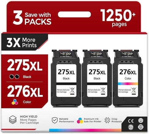 خرطوشة حبر 275XL 276XL (3 عبوات) بديلة لكانون PG-275 CL-276 XL in Kuwait