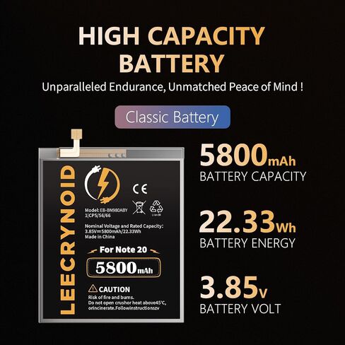 Galaxy Note 20 5G Replacement Battery, 5800mAh, SM-N980/N981U in Kuwait