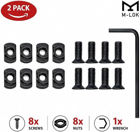 Gotical 2-Pack 11 Slots and 9 Slots MLOK Rail Sections for M Lok Handguard Eleven Slots Rail Picatinny Rail Aluminum and Finish Red in Saudi Arabia