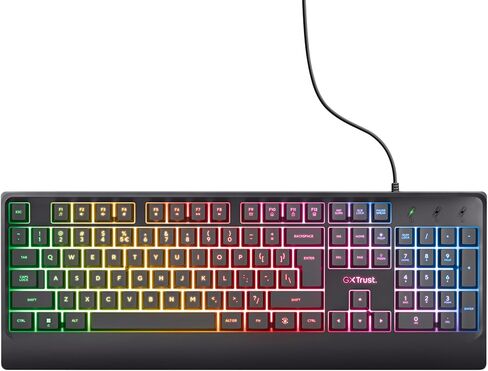 Trust Gaming GXT 792 Quadrox 4-in-1 Gaming Keyboard and Mouse Set, QWERTY UK, Lightweight Headset with Microphone, Mouse Mat, Gaming PC Bundle, RGB Gamer Set for Computer, Laptop, Desktop - Black in Saudi Arabia