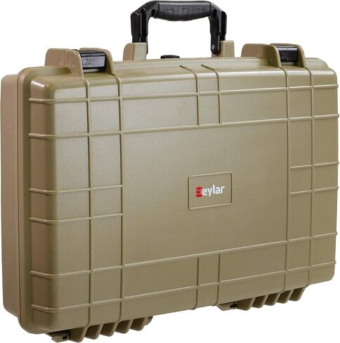 Eylar Medium 20" Protective Hard Case for Laptops, Cameras, Tools, and Equipment with IP67 Waterproof, Shock Resistant, and Customizable Foam Inserts (Tan) in Saudi Arabia