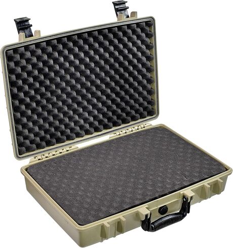 Eylar Medium 20" Protective Hard Case for Laptops, Cameras, Tools, and Equipment with IP67 Waterproof, Shock Resistant, and Customizable Foam Inserts (Tan) in Saudi Arabia