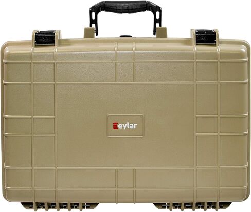 Eylar Medium 20" Protective Hard Case for Laptops, Cameras, Tools, and Equipment with IP67 Waterproof, Shock Resistant, and Customizable Foam Inserts (Tan) in Saudi Arabia
