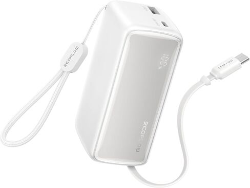 EF ECOFLOW Rapid 45W Power Bank 10000mAh Portable Charger with Built-in USB C 2.3ft Cable and USB C&A Port Travel Essential Battery Bank with Digital Display for iPhone 17/16 Series, Galaxy, ipad in Kuwait