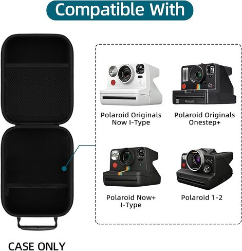 Case for Polaroid Now 3rd/ 2nd/ Originals Now+/ Now I-Type Camera, Black in Kuwait