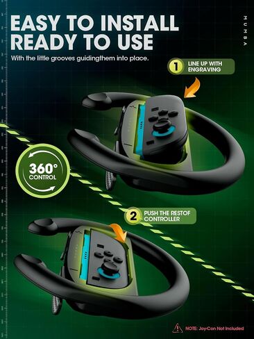 Mumba Switch Steering Wheel for Nintendo Switch 2, Mario Kart Racing Wheel for 2 Joy Cons Controllers, Switch 2 Accessories 2025 (2 Pack Steering Wheel) in Kuwait