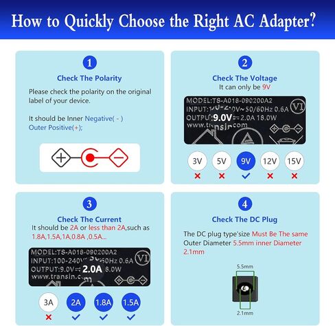 9Volt 2A Power Adapter Supply Compatible with Brother P-Touch PT-D210 PTD 210 PTD220 PT-D200VP PTH110 Label Maker Power Supply for DYMO LabelManager LM-160 500TS 100 150 220P 350 LM210D and More in Saudi Arabia