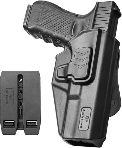 Compatible with Glock 17/19/23/31/32(Gen1-5), G22 (Gen 1-4), G19x/45,Level II Retention with Index Finger Release,Paddle&MOLLE in Saudi Arabia