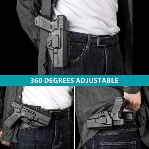Compatible with Glock 17/19/23/31/32(Gen1-5), G22 (Gen 1-4), G19x/45,Level II Retention with Index Finger Release,Paddle&MOLLE in Saudi Arabia