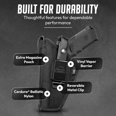 Belt or Clip on Side Holster w/Magazine Pouch for Smith & Wesson M&p Sigma 9VE, 40VE, Beretta Storm Px4 and All Full Size 9mm 40 45 Pistols in Saudi Arabia