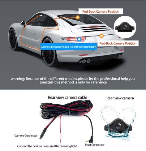 Dash Cam Backup Camera Cable 33 Ft 4-Pin to 2.5mm Plug Wire with Reverse Light Power Supply Cable Rear View Camera Extension Cord for Dash Cam Front and Rear Mirror Dash Camera RV Truck SUV in Saudi Arabia