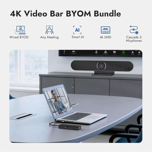 كاميرا مؤتمرات الفيديو RB10 Kit 4K AI Track USB، مكبرات صوت الكل في واحد مع ميكروفون ومكبر صوت مدمجين، زاوية واسعة 120 درجة، التقاط 6 أمتار، التوصيل والتشغيل لغرف الاجتماعات الصغيرة والمتوسطة in Saudi Arabia