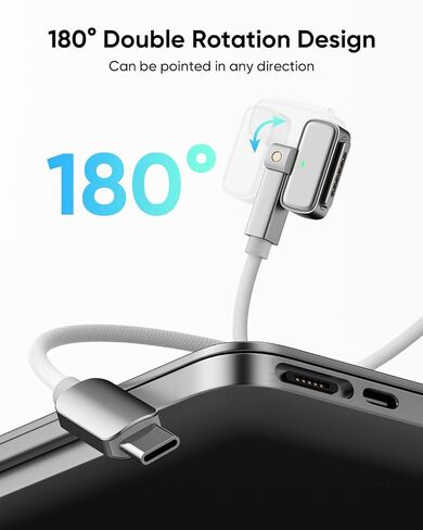 Kuulaa 140W USB-C to Magnetic 3 Cable, 6.6ft 180° Right Angle Fast Charger Cord, 140W USB-C to Magnetic Safe 3 Cable for Pro (16"/14" 2025, 2024, 2023, 2021) Air (15''/13'' 2025, 2024, 2023, 2022) in Saudi Arabia