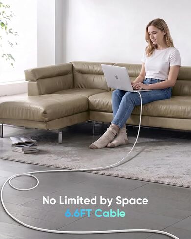 Kuulaa 140W USB-C to Magnetic 3 Cable, 6.6ft 180° Right Angle Fast Charger Cord, 140W USB-C to Magnetic Safe 3 Cable for Pro (16"/14" 2025, 2024, 2023, 2021) Air (15''/13'' 2025, 2024, 2023, 2022) in Saudi Arabia