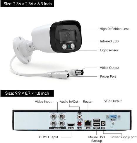Wired Security Camera System Outdoor, 4X 4MP CCTV Camera, 500G HDD in Saudi Arabia
